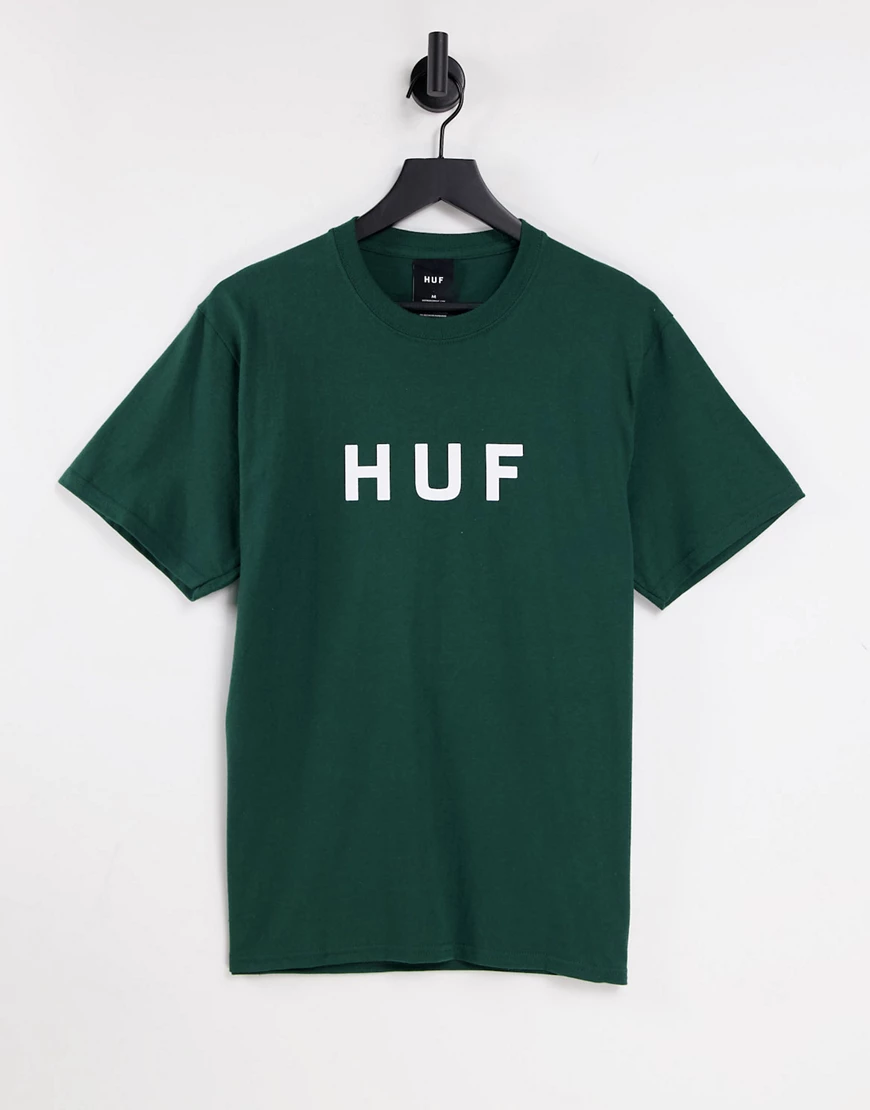 HUF – Essentials OG – Grünes T-Shirt mit Logo günstig online kaufen