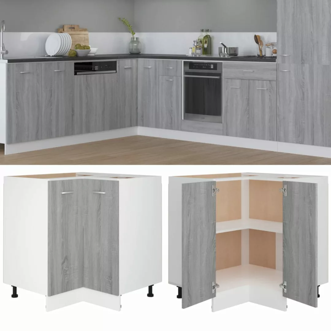 vidaXL Unterschrank Küchenschrank Grau Sonoma 75,5x75,5x80,5 cm Holzwerksto günstig online kaufen