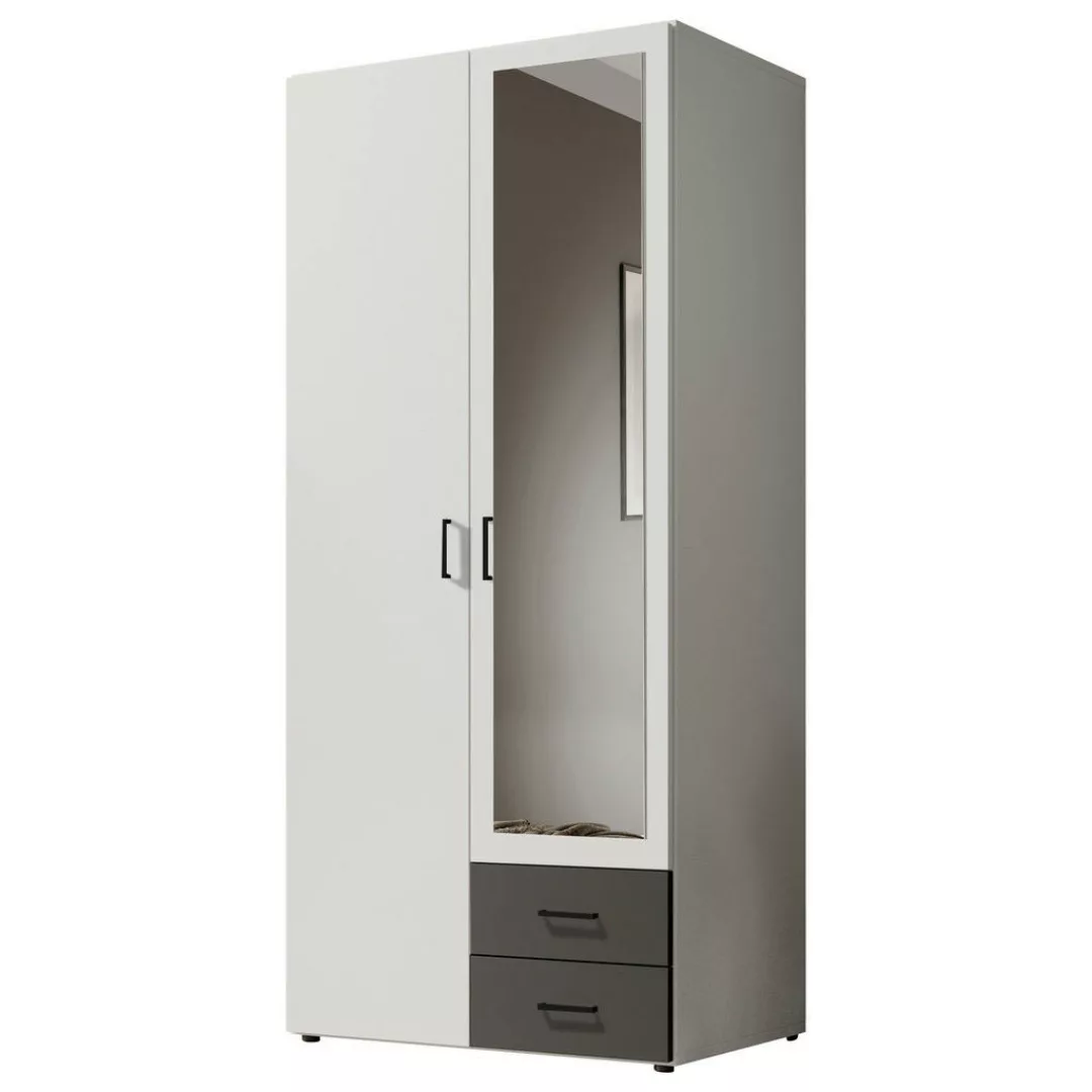 Kleiderschrank Base 2 weiß Graphit B/H/T: ca. 81x176x51 cm günstig online kaufen