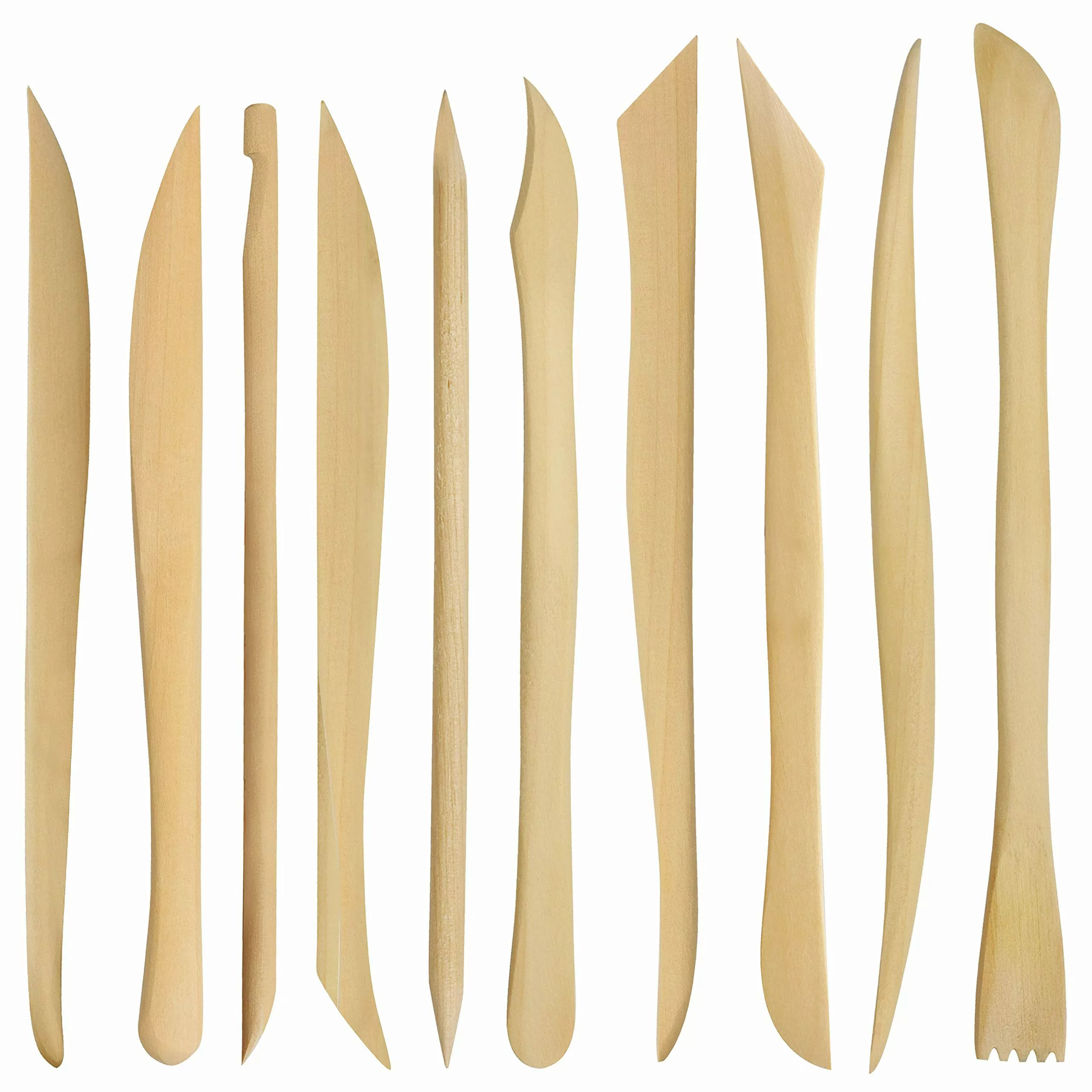 Kurtzy Bastelnaturmaterial Holz Ton Modellierwerkzeug Set günstig online kaufen