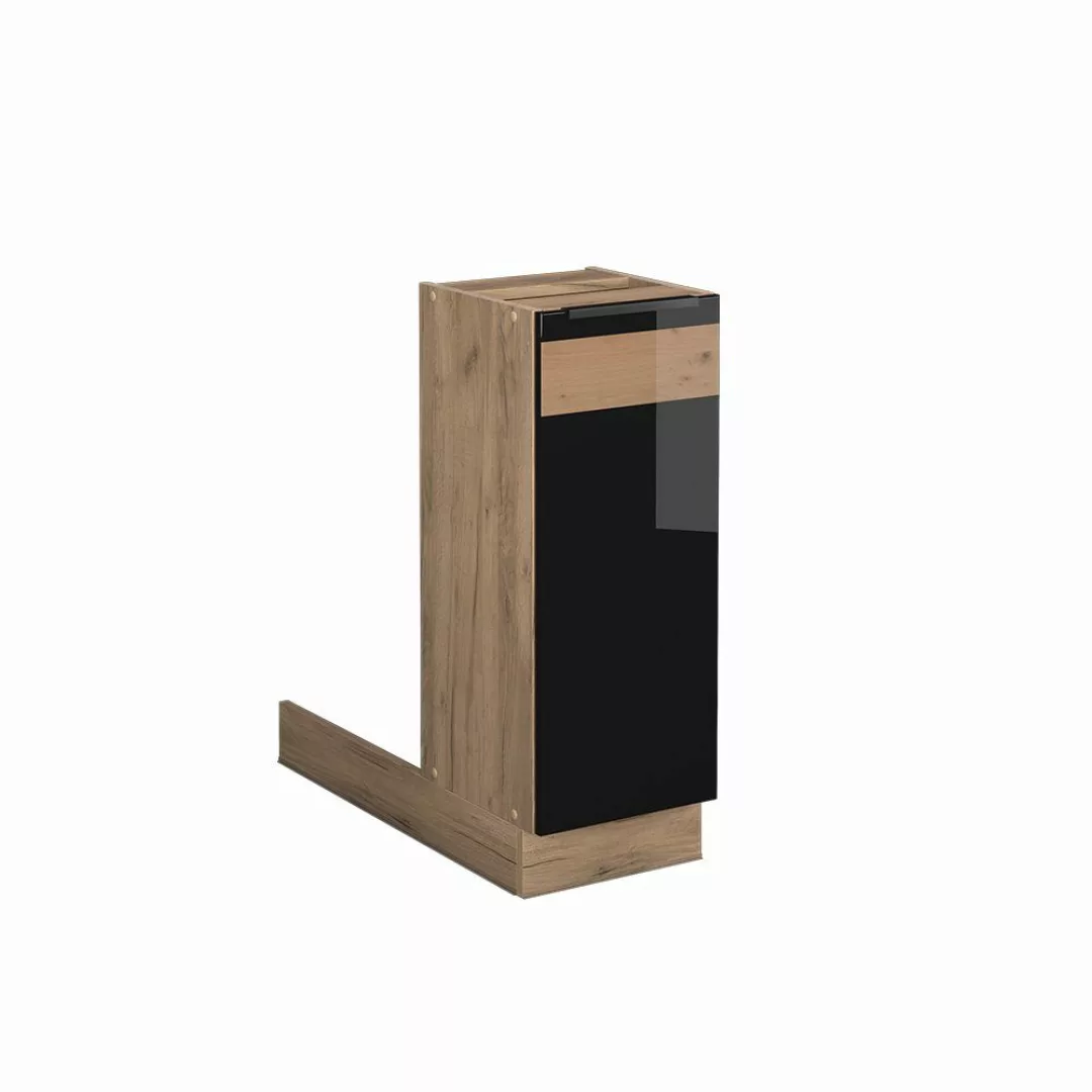 Vicco Unterschrank Fame-Line, Schwarz Hochglanz/Goldkraft Eiche, günstig online kaufen