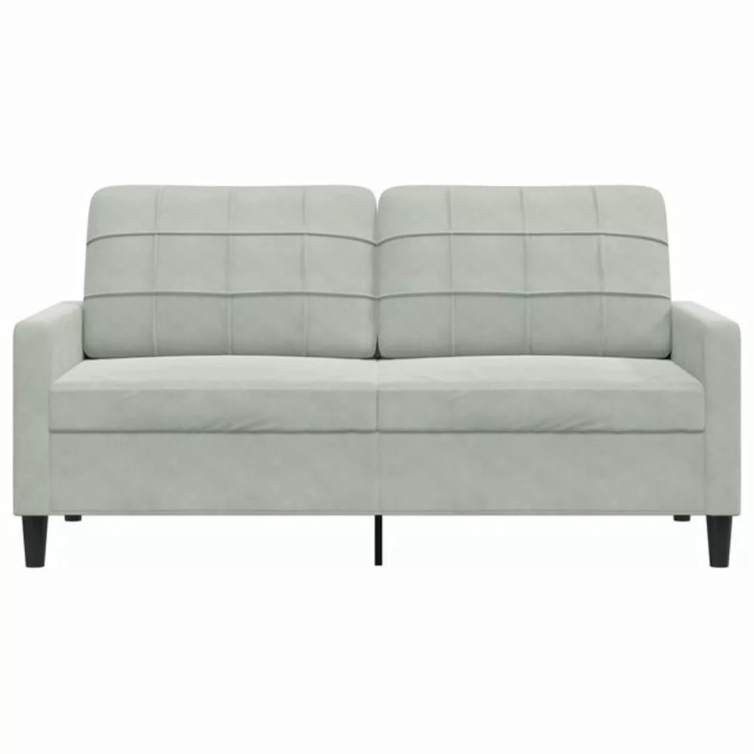 vidaXL Sofa 2-Sitzer-Sofa Hellgrau 140 cm Samt günstig online kaufen