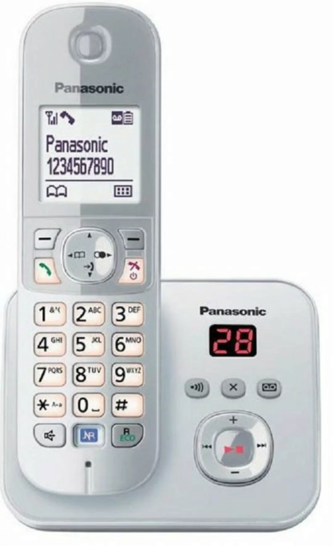 Panasonic KX-TG6821GS Perlsilber Schnurloses Telefon Schnurloses DECT-Telef günstig online kaufen