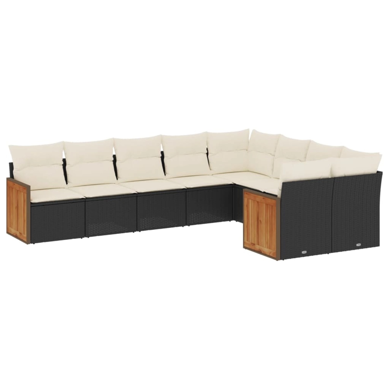 vidaXL 9-Tlg Garten-Sofagarnitur mit Kissen Schwarz Poly Rattan 3227981 günstig online kaufen