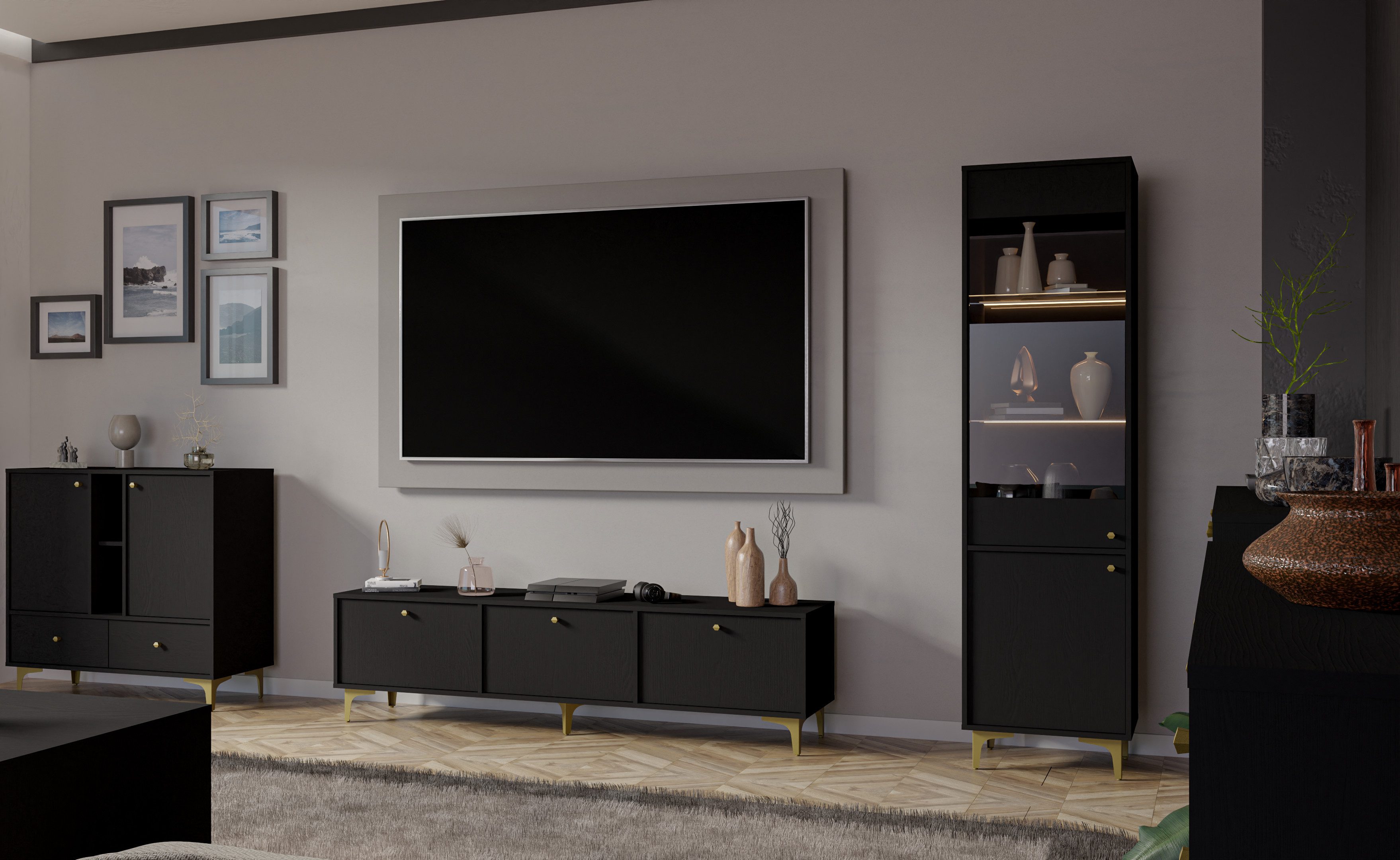 Beautysofa Vitrine TOKYO mit seesternförmigen Beinen günstig online kaufen