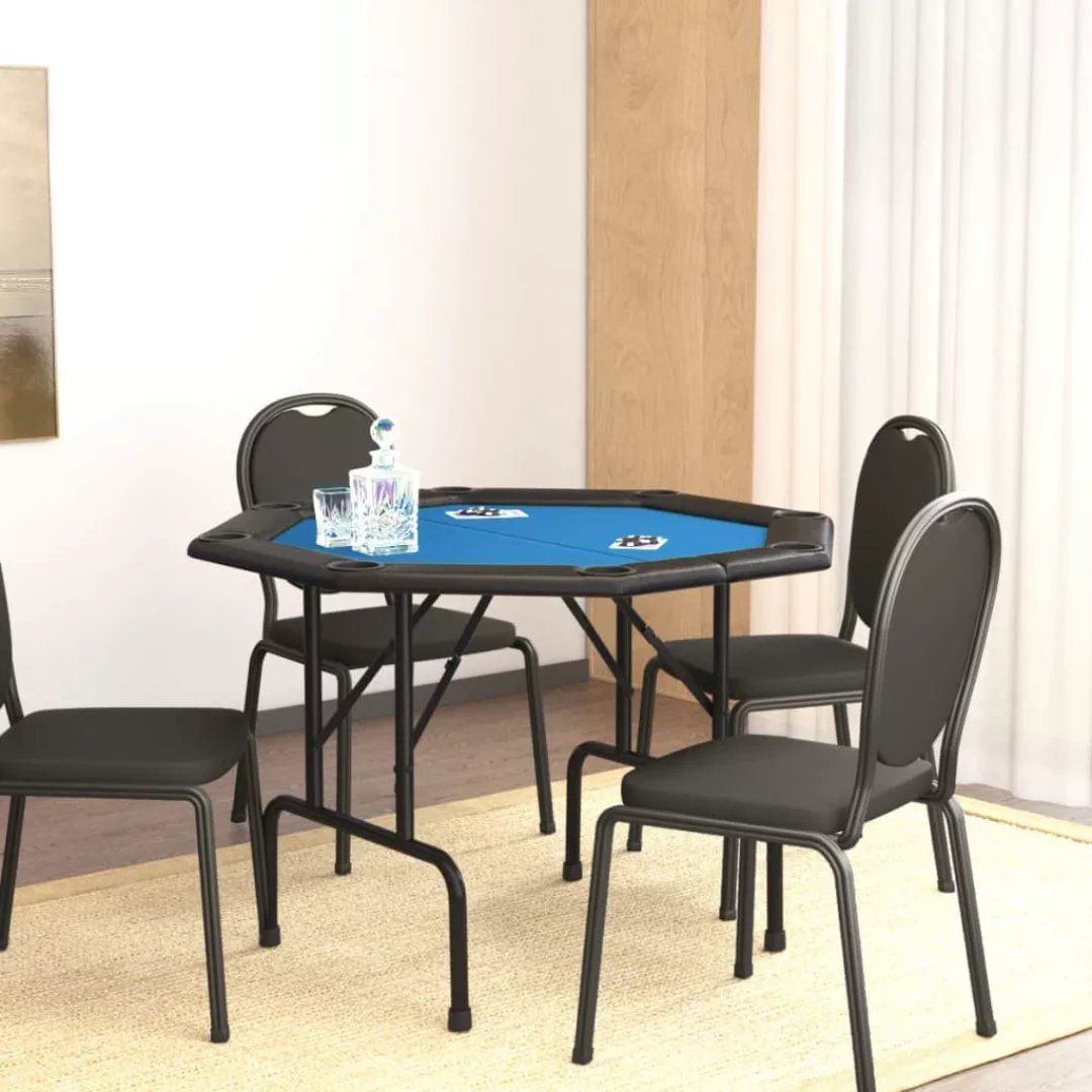 Vidaxl Pokertisch Klappbar 8 Spieler Blau 108x108x75 Cm günstig online kaufen