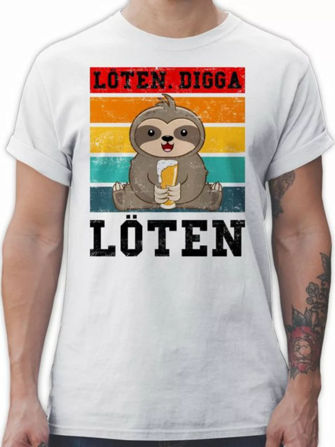 Shirtracer T-Shirt Löten Digga Löten Vintage Party & Alkohol Herren günstig online kaufen