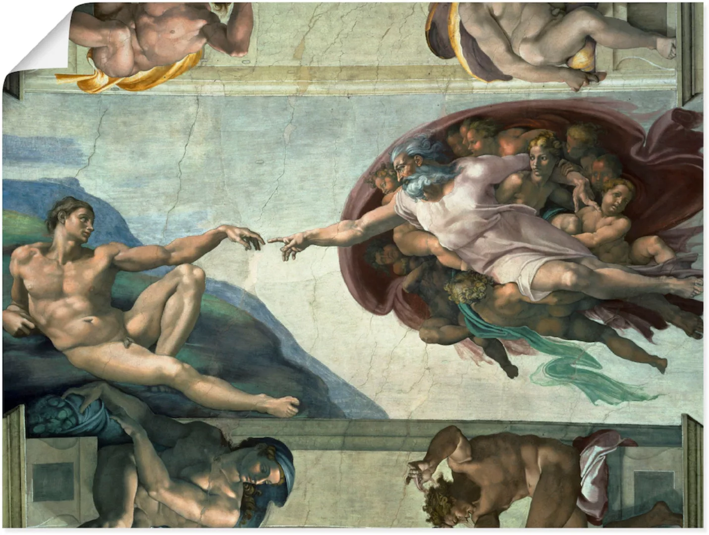 Artland Wandbild "Die Erschaffung des Adam", Religion, (1 St.), als Leinwan günstig online kaufen