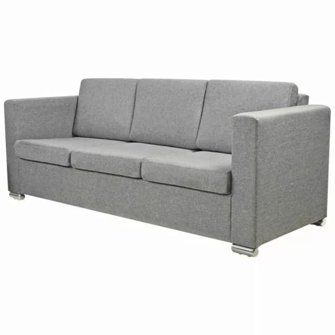 vidaXL Sofa 3-Sitzer Sofa Stoff Hellgrau günstig online kaufen