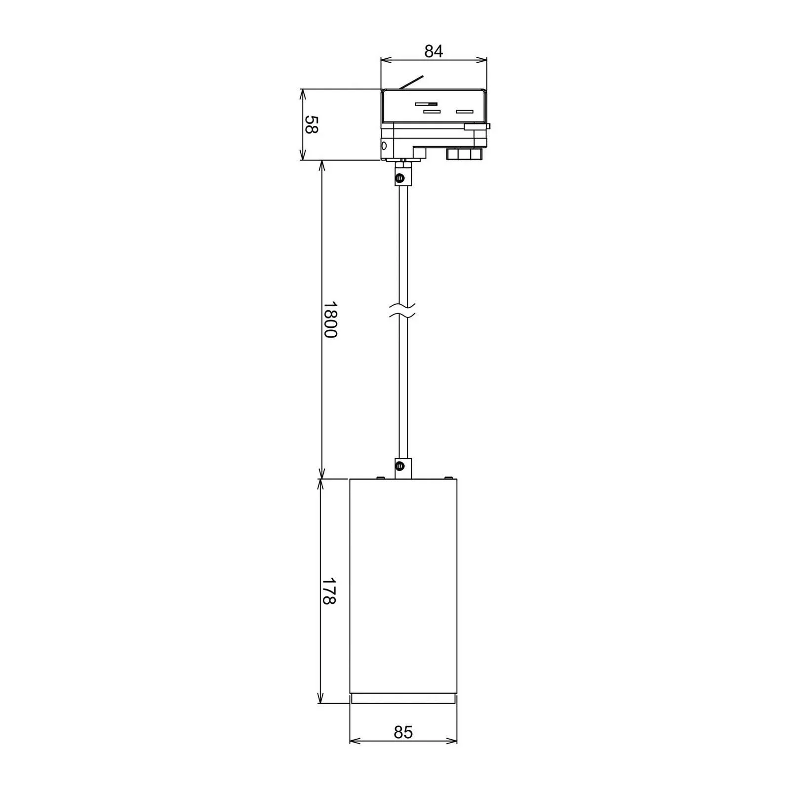 LED 3 Phasen Schienensystem Pendelleuchte Lucea 20 in Schwarz 20W 2000lm günstig online kaufen