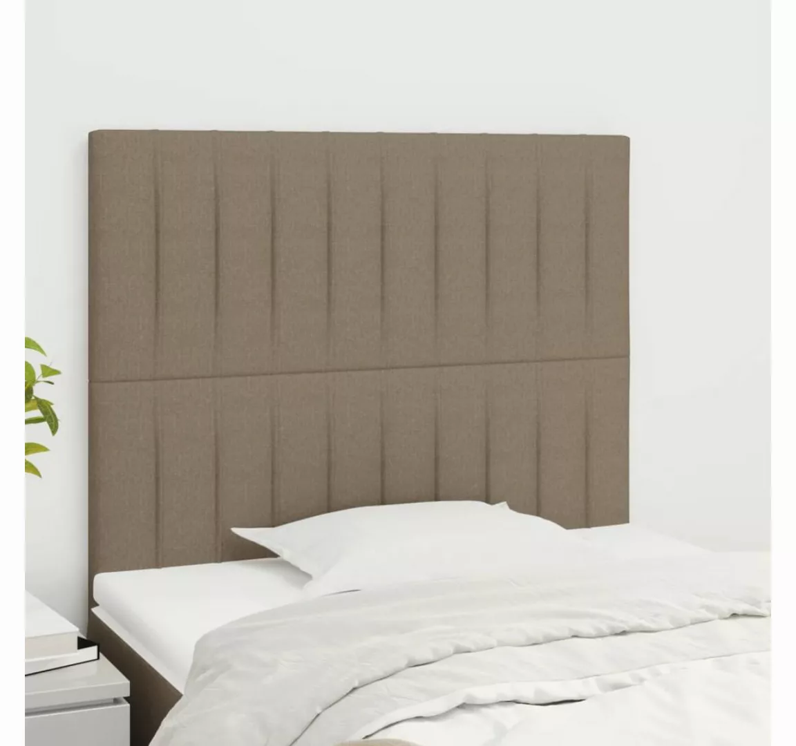 vidaXL Bett, Kopfteile 2 Stk. Taupe 100x5x78/88 cm Stoff günstig online kaufen