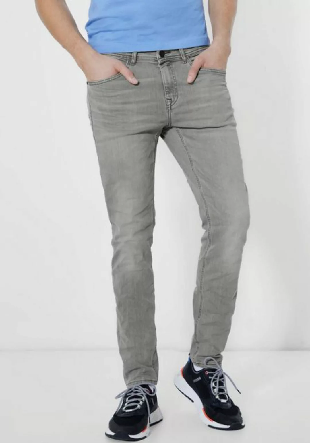 STREET ONE MEN Slim-fit-Jeans in grauer Waschung günstig online kaufen
