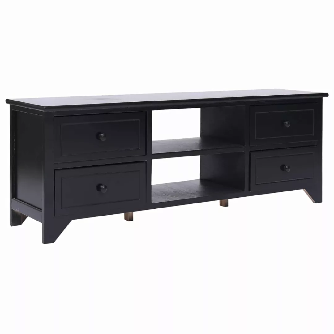 Tv-schrank Schwarz 108x30x40 Cm Massivholz Paulownia günstig online kaufen