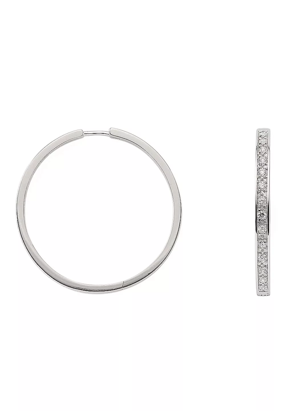 Adelia´s Paar Ohrhänger "925 Silber Ohrringe Creolen Ø 37,5 mm", mit Zirkon günstig online kaufen