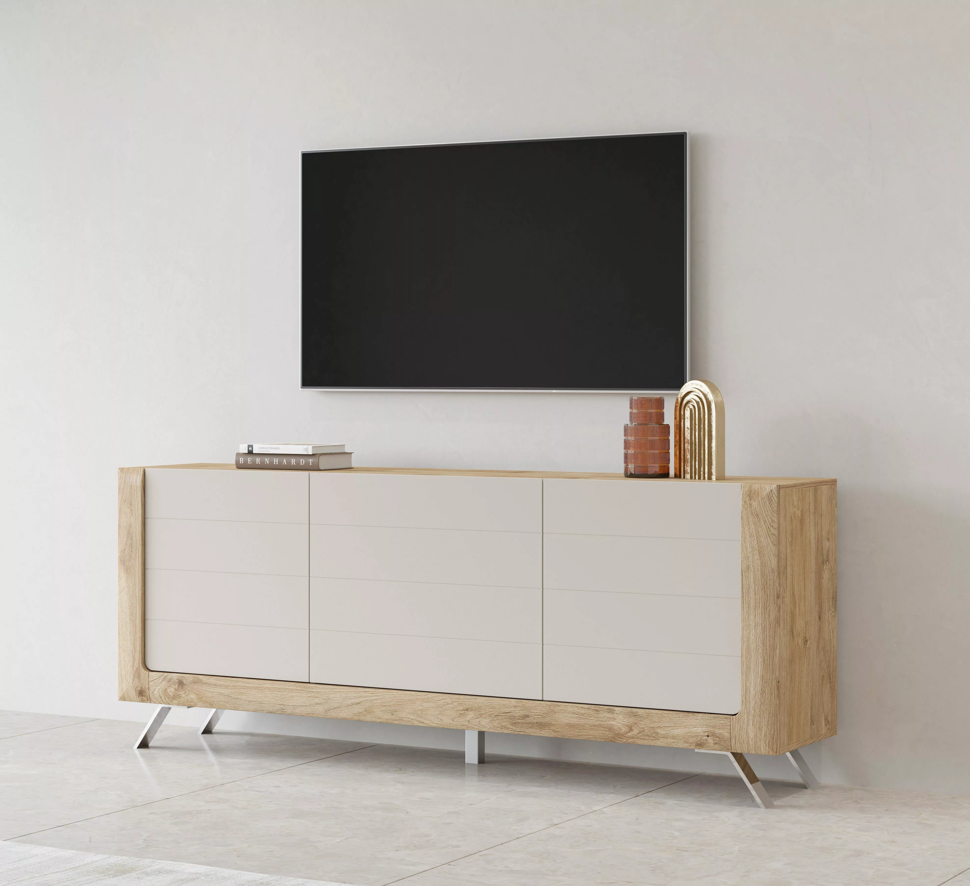 Leonique Sideboard "Kasai", Breite 199 cm, mit 3 Türen günstig online kaufen