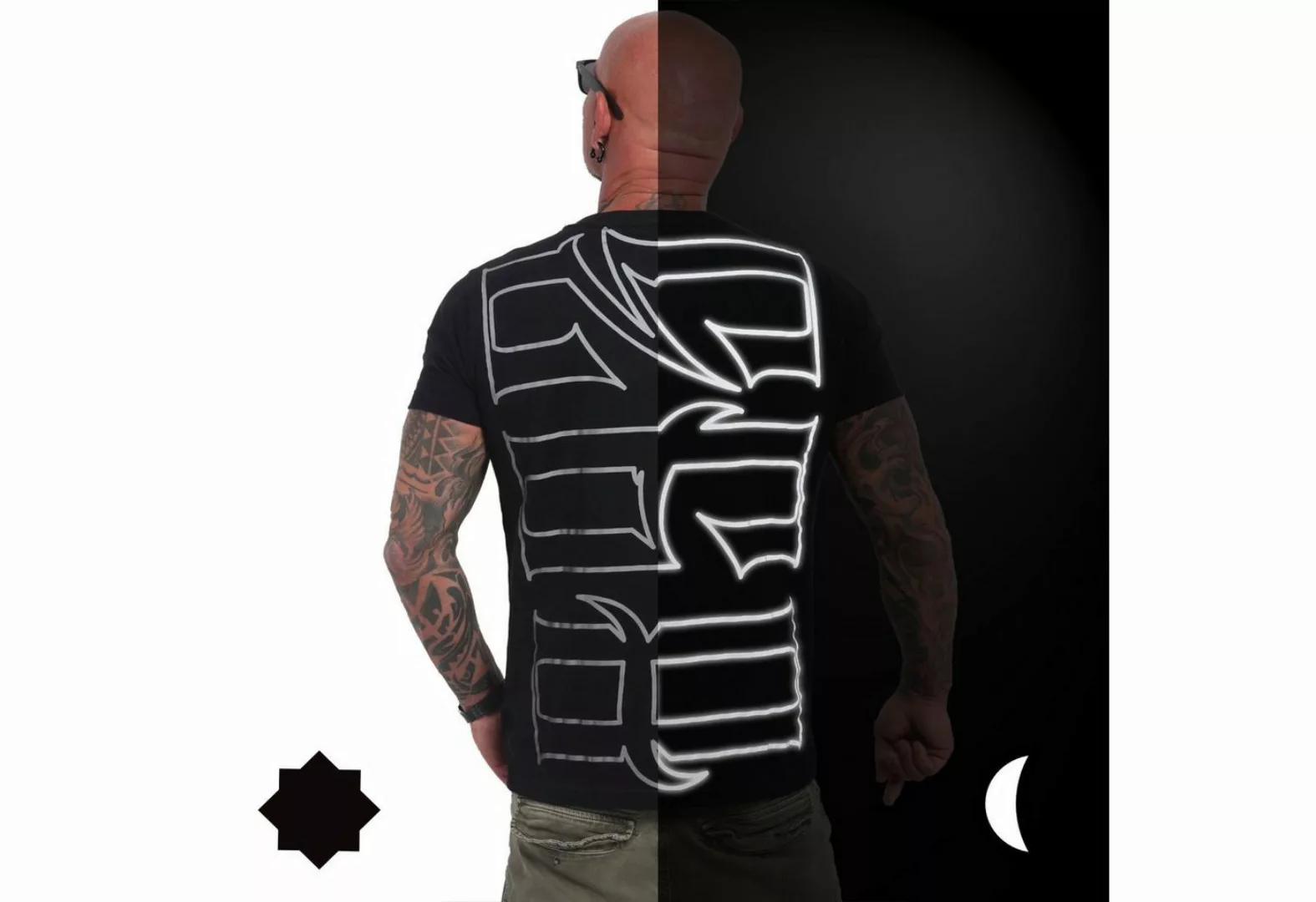 YAKUZA T-Shirt Singature mit reflektierenden Details günstig online kaufen