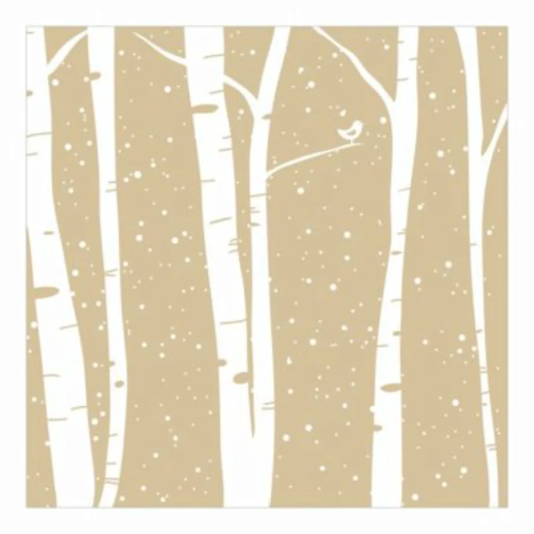 Bilderwelten Kindertapete Schneekonzert zwischen Birken grau Gr. 192 x 192 günstig online kaufen