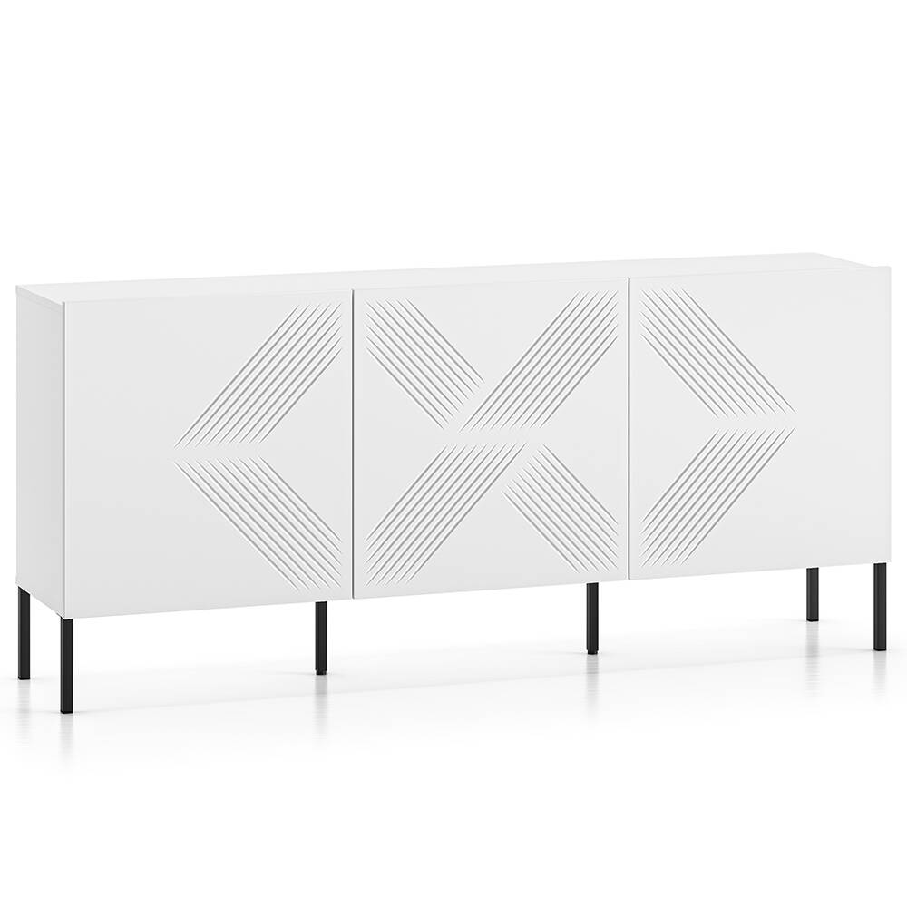 Sideboard 170cm in weiß, schwarze Metallfüße CHENNAI-131 günstig online kaufen