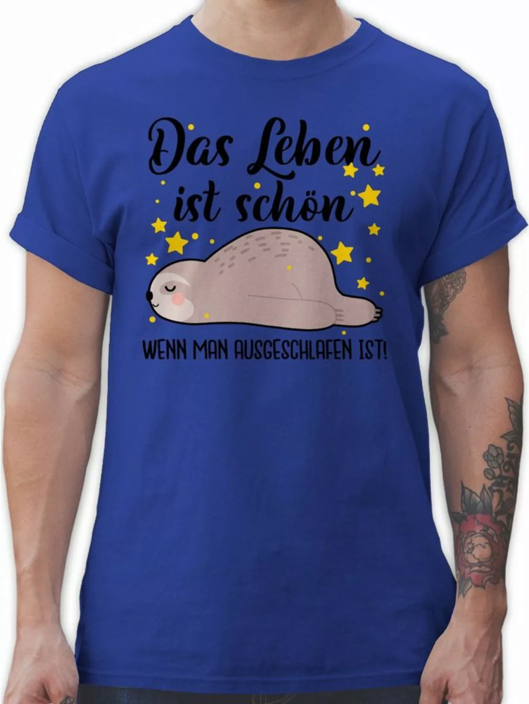 Shirtracer T-Shirt Das Leben ist schön, wenn man ausgeschlafen ist! - schwa günstig online kaufen