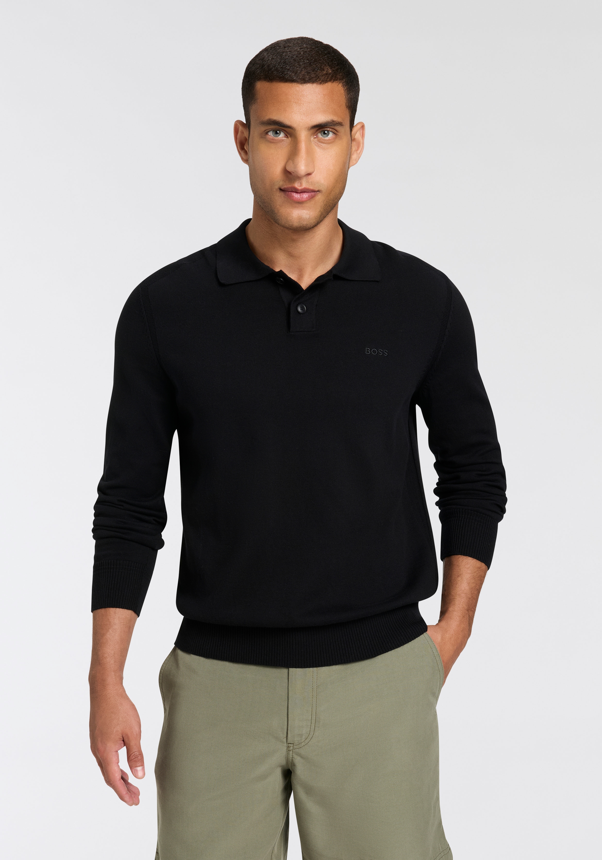 BOSS ORANGE Polokragenpullover "Asac", mit Logo-Stickerei günstig online kaufen
