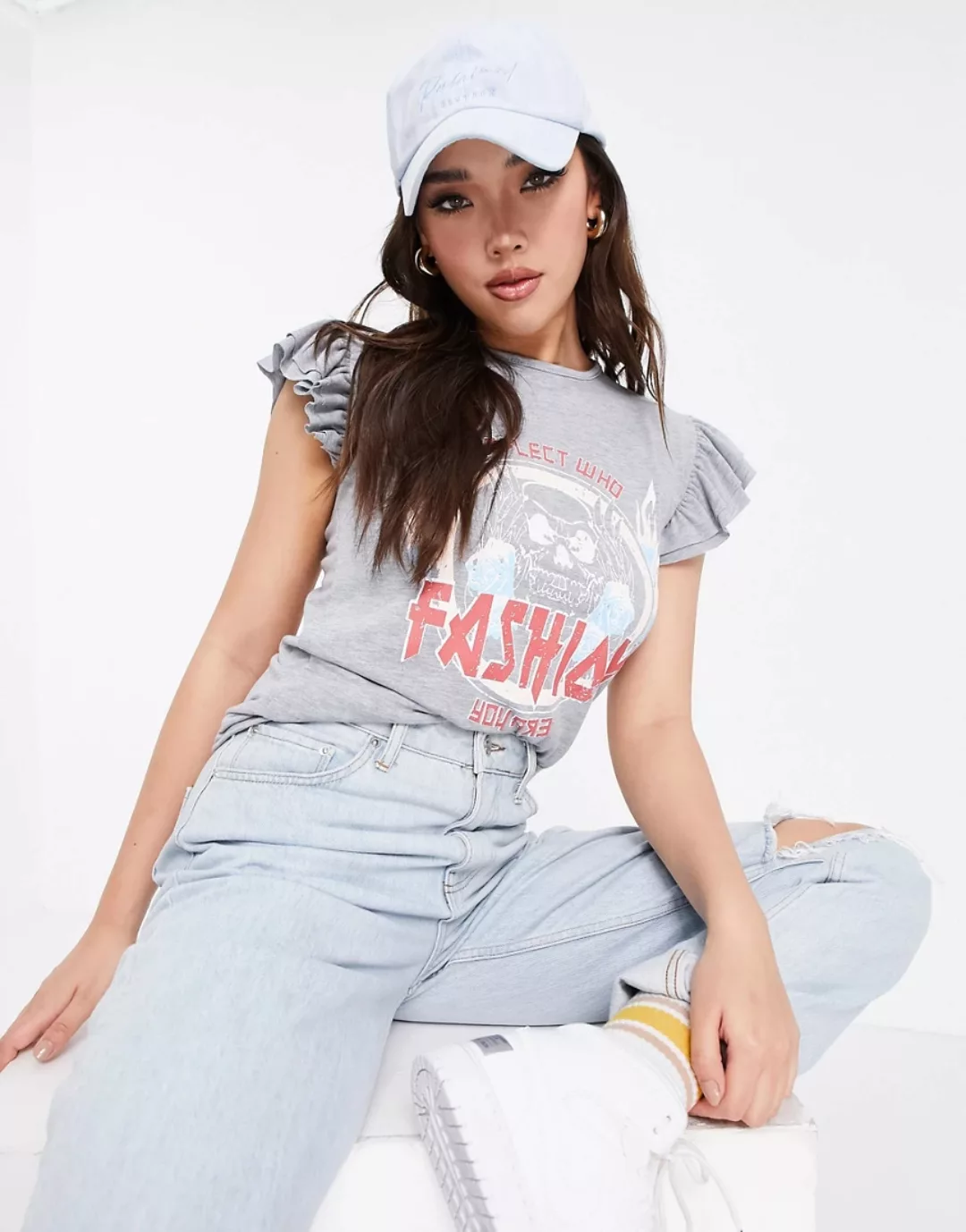 I Saw It First – T-Shirt mit Motiv in Grau günstig online kaufen