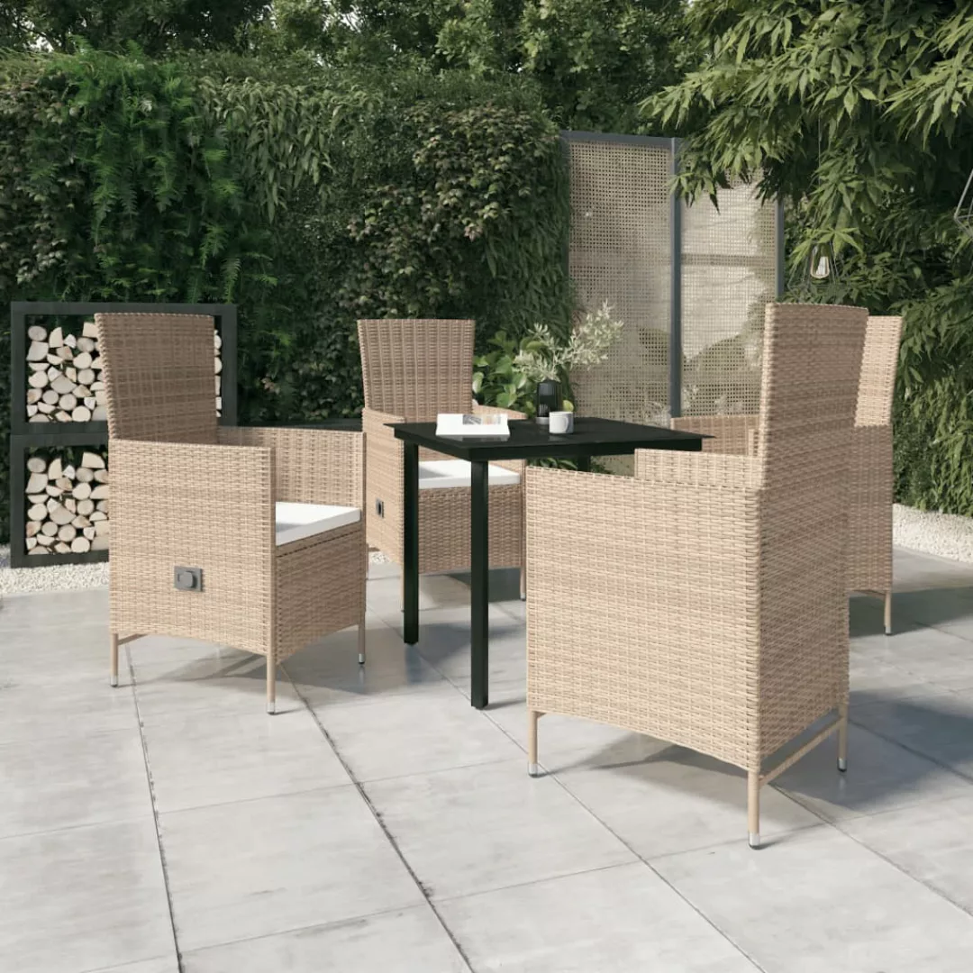 Vidaxl 5-tlg. Garten-essgruppe Mit Kissen Beige günstig online kaufen