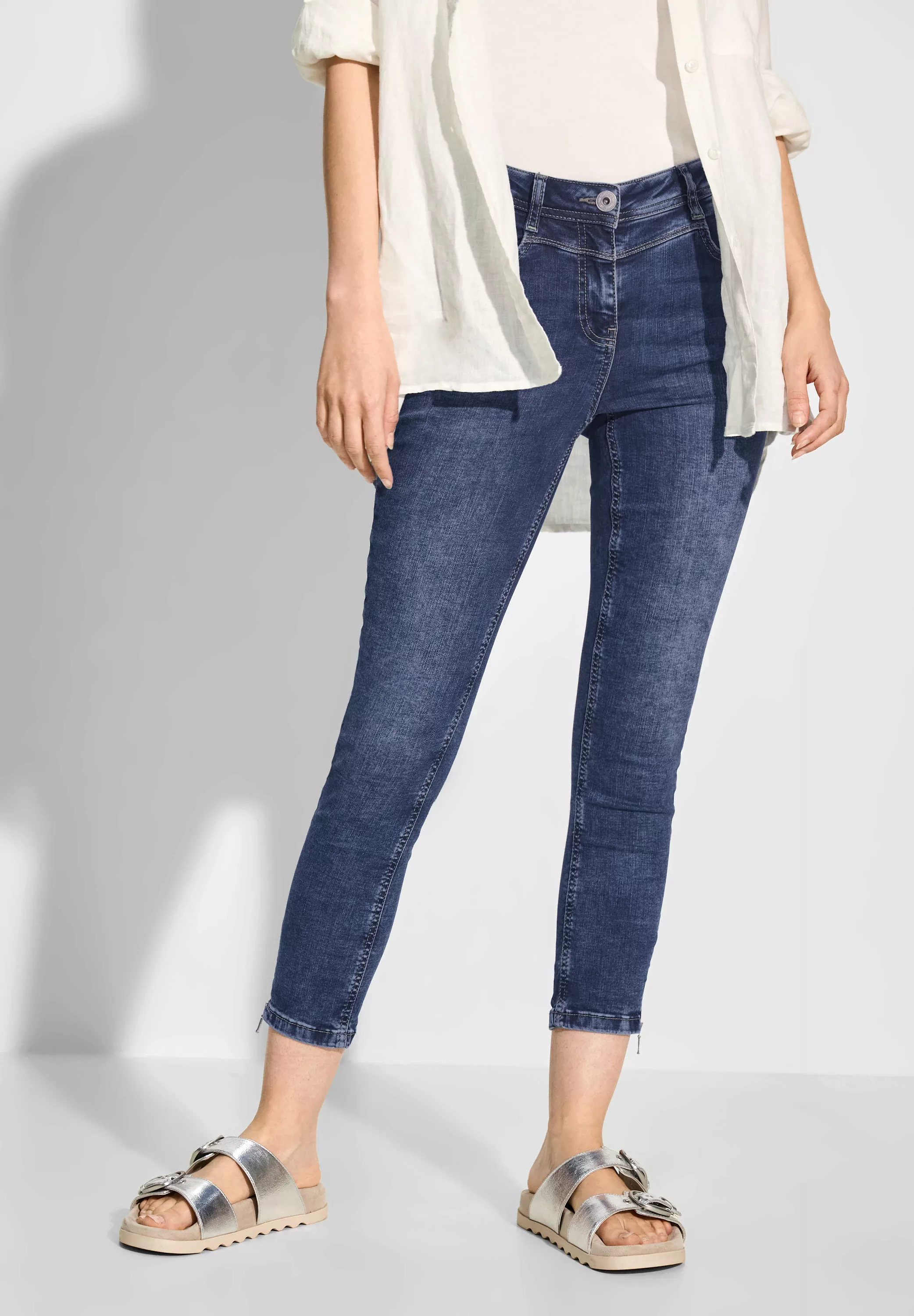 Cecil Slim-fit-Jeans "Vicky", mit Reißverschluss am Hosenbein günstig online kaufen