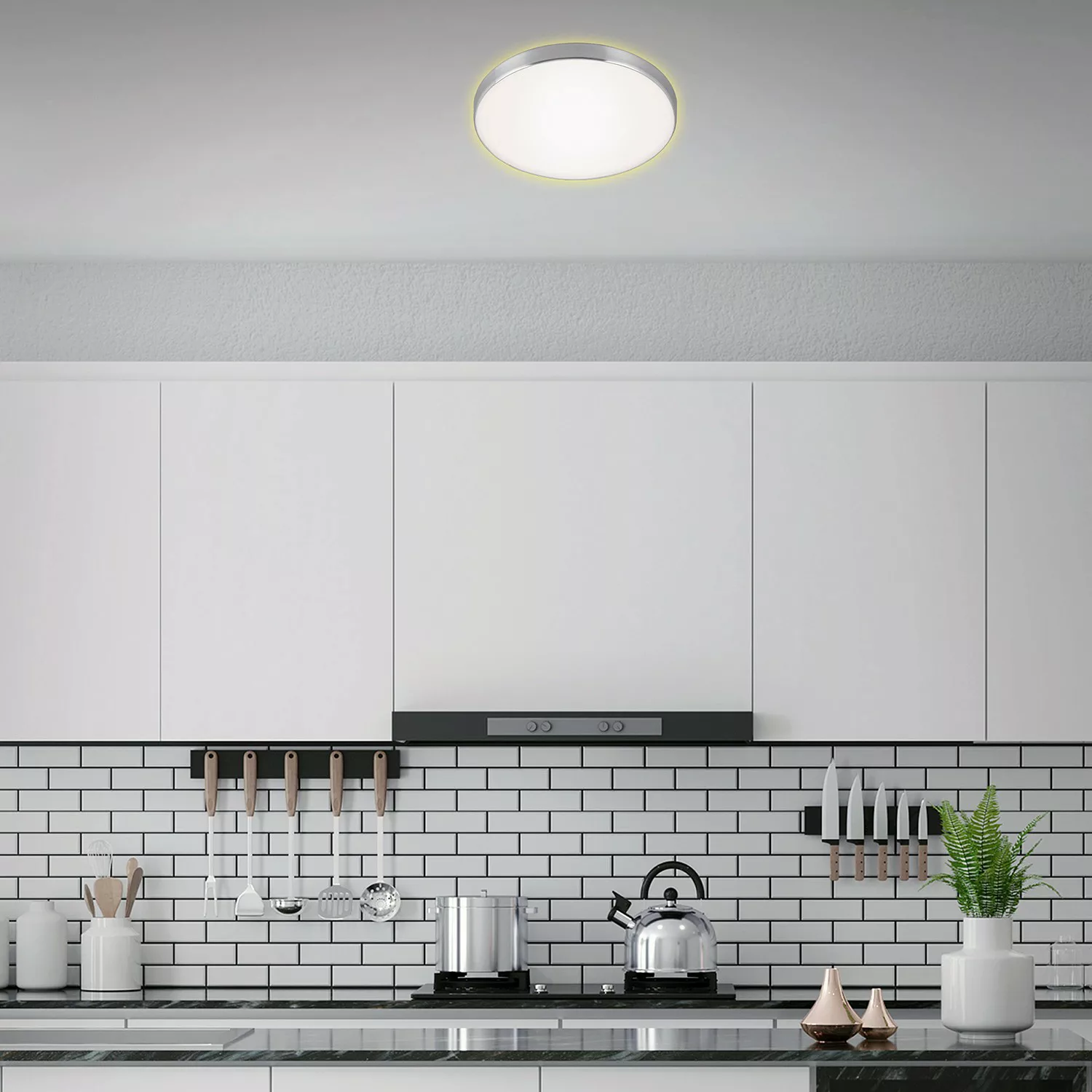 LED-Deckenleuchte Flet mit Backlight, Ø 28,5 cm günstig online kaufen