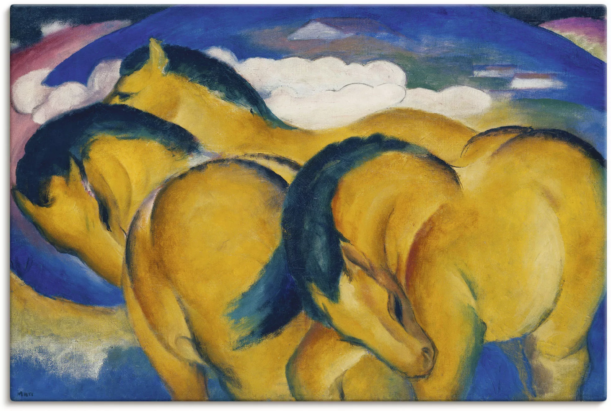 Artland Wandbild "Die kleinen gelben Pferde. 1912", Haustiere, (1 St.), als günstig online kaufen