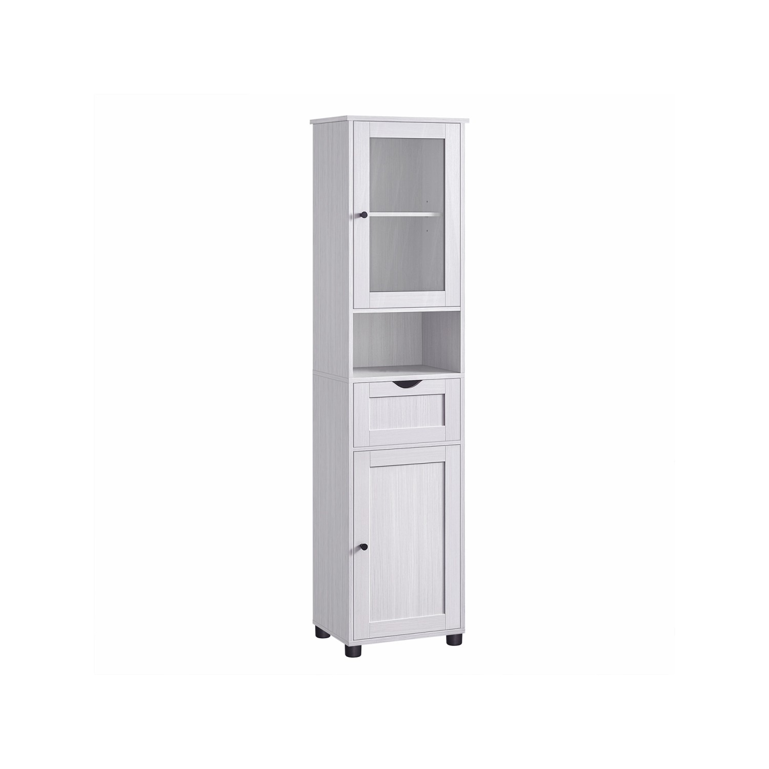 Vasagle Badschrank mit Füßen und Ablagen 30 cm x 40 cm x 165 cm Ahornweiß günstig online kaufen