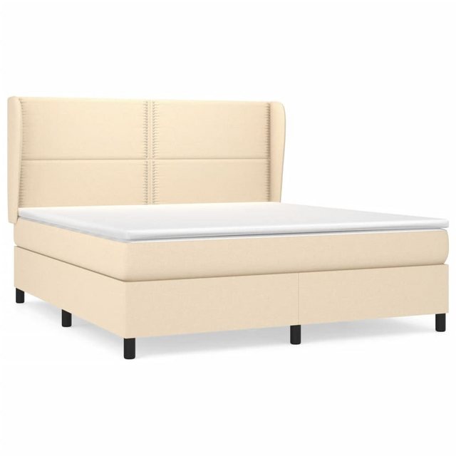 vidaXL Boxspringbett Boxspringbett mit Matratze Creme 160x200 cm Stoff Bett günstig online kaufen