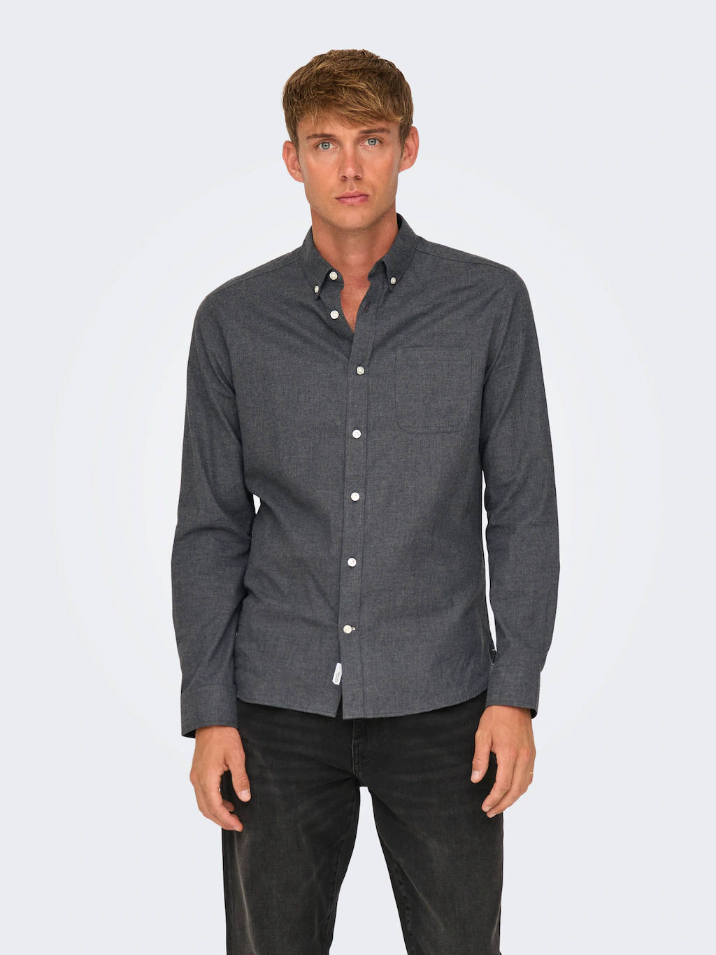 ONLY & SONS Langarmhemd "ONSROAD LIFE REG MELANGE LS SHIRT NOOS" günstig online kaufen