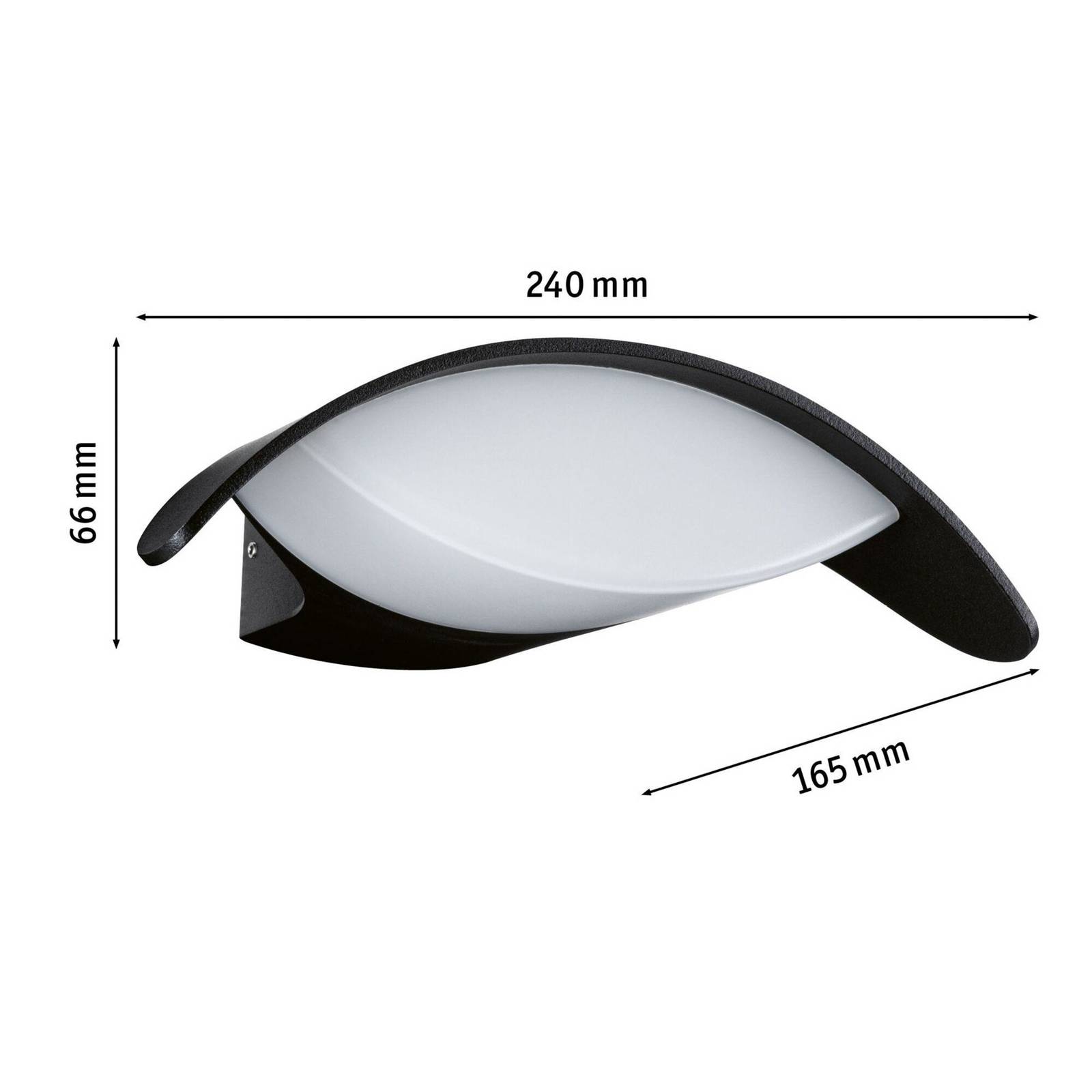 Paulmann LED-Außenwandlampe Mesana, anthrazit 24 cm Alu IP44 günstig online kaufen
