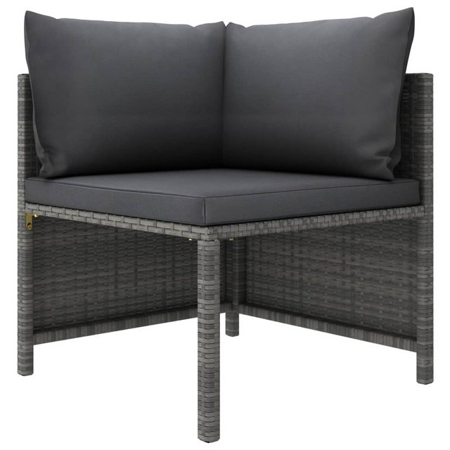 Vellora Big-Sofa 2-Sitzer-Gartensofa mit Polstern Grau Poly Rattan günstig online kaufen