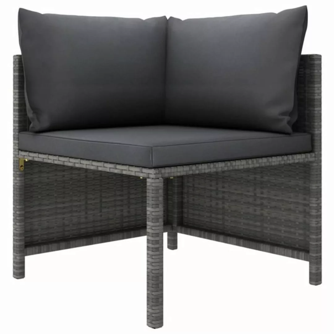 Vellora Big-Sofa 2-Sitzer-Gartensofa mit Polstern Grau Poly Rattan günstig online kaufen