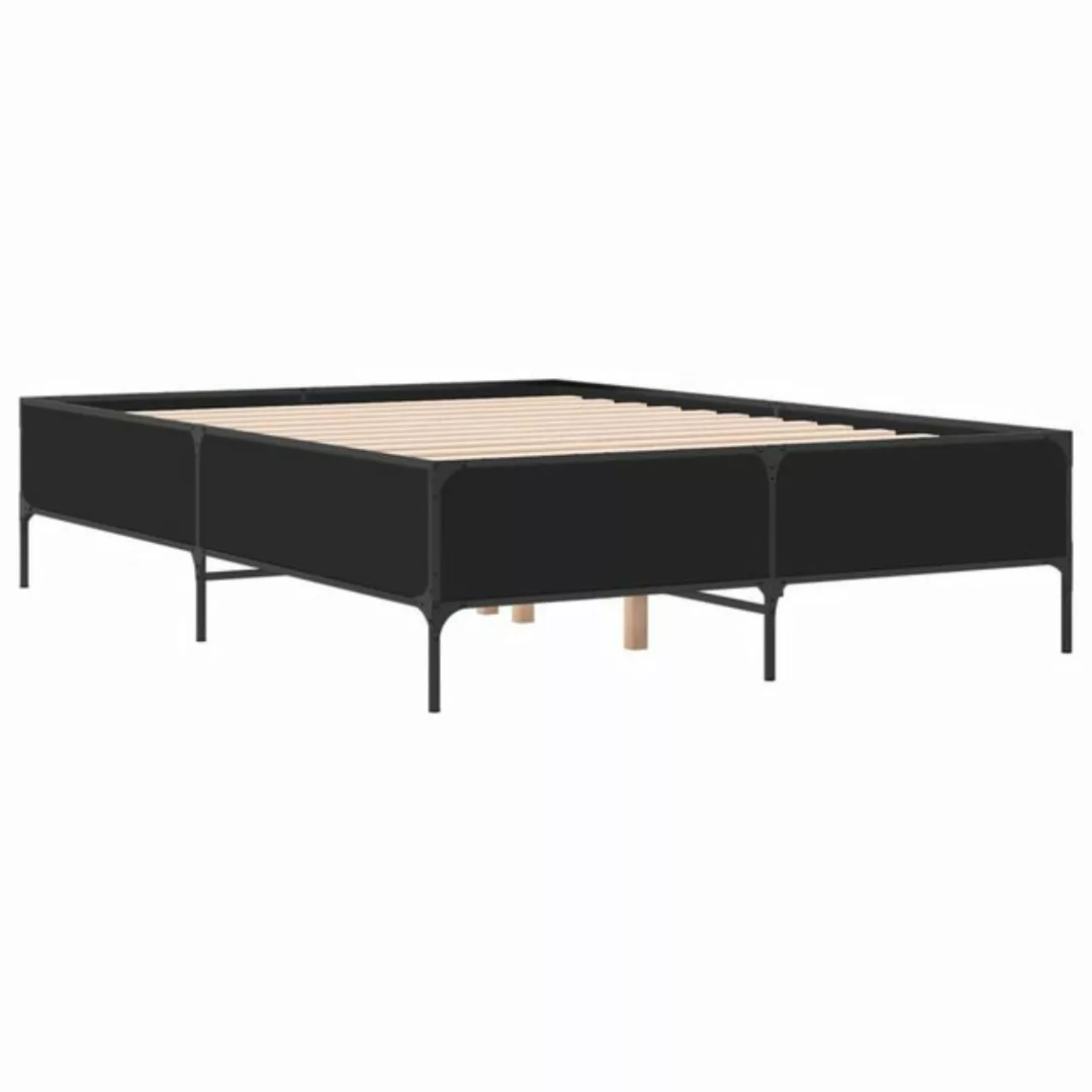 vidaXL Bett Bettgestell Schwarz 120x190 cm Holzwerkstoff und Metall günstig online kaufen