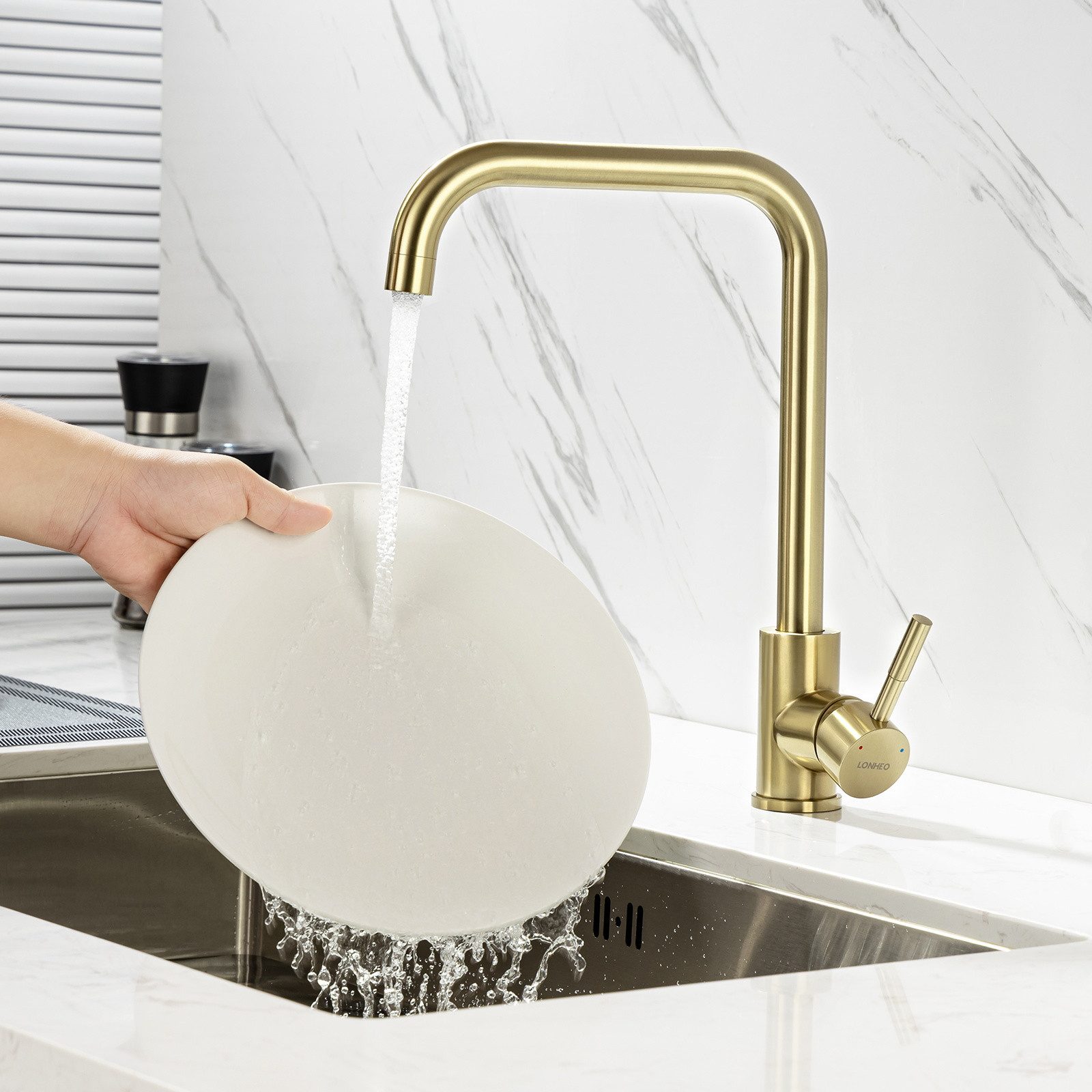 Auralum Max Küchenarmatur Wasserhahn Spültischarmatur, 360° günstig online kaufen