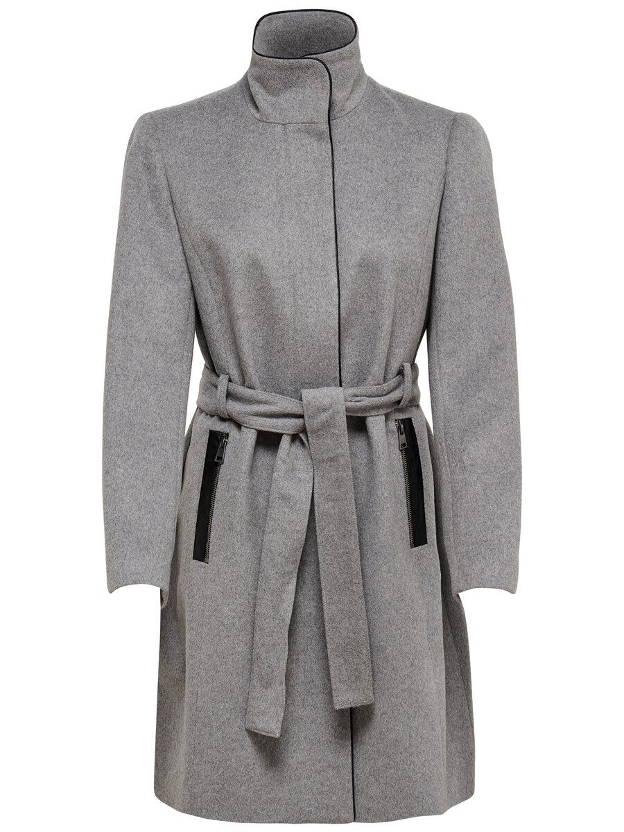 ONLY Woll Mantel Damen Grau günstig online kaufen