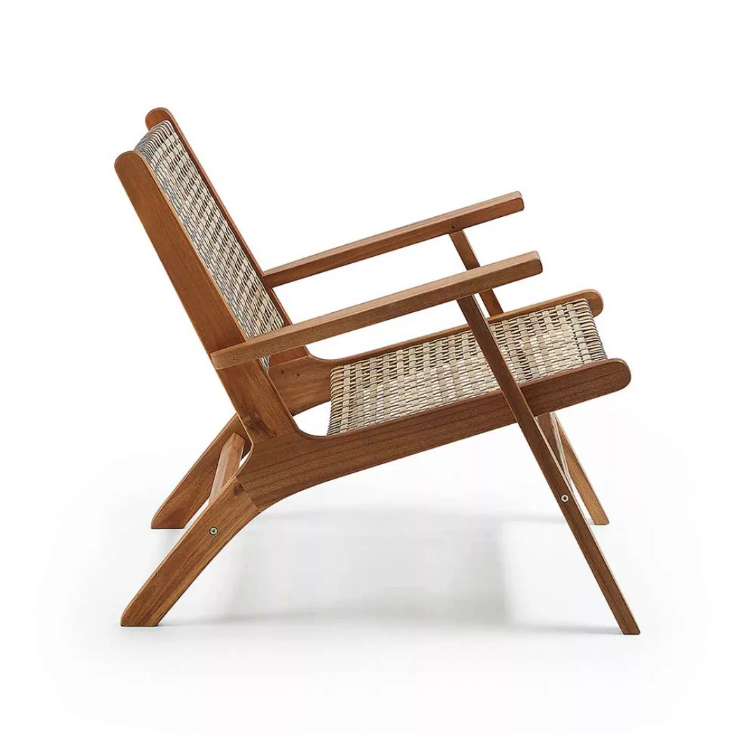 Loungesessel aus Rattan und Akazie Massivholz Skandi Design günstig online kaufen