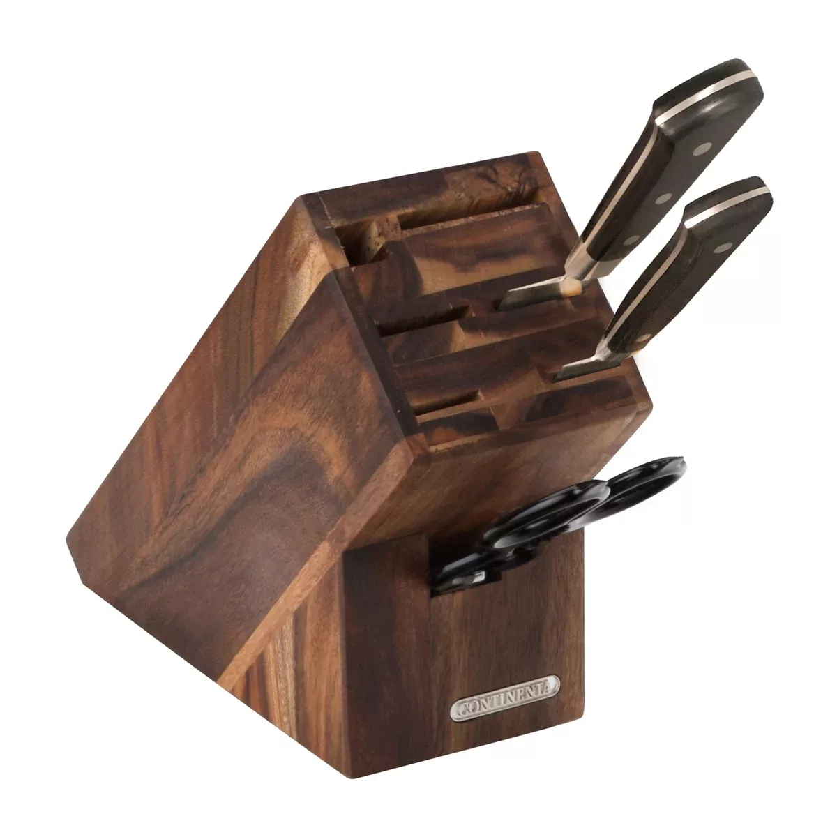 Messerblock Akazie für 5 Messer, Schleifstein und Schere 9,5 x 22cm günstig online kaufen
