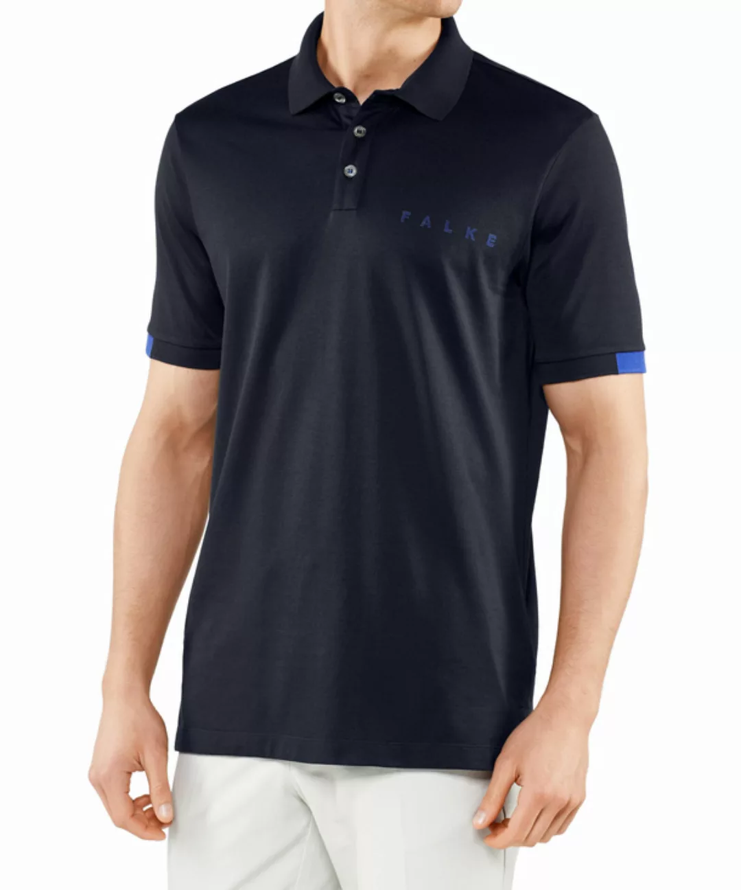 FALKE Herren Polo Shirt Polo, S, Blau, Baumwolle, 37587-643702 günstig online kaufen