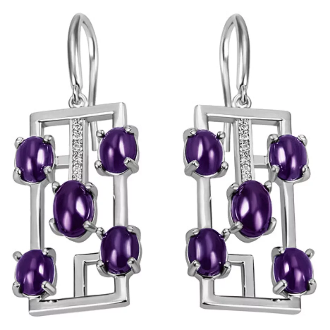 SIGO Ohrhänger Amethyst 925 Sterling Silber 12 Zirkonia Ohrringe Silberohrr günstig online kaufen