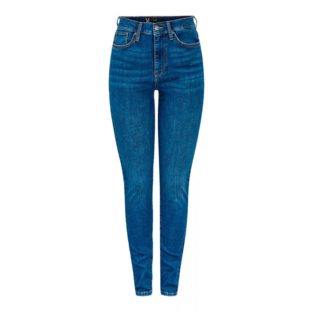 Yas Ayo Skinny Jeans Mit Hoher Taille 29 Medium Blue Denim günstig online kaufen