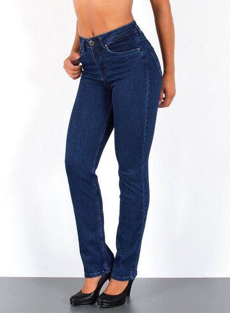 ESRA Straight-Jeans Premium Damen Straight Fit Jeans High Waist Hose bis Üb günstig online kaufen