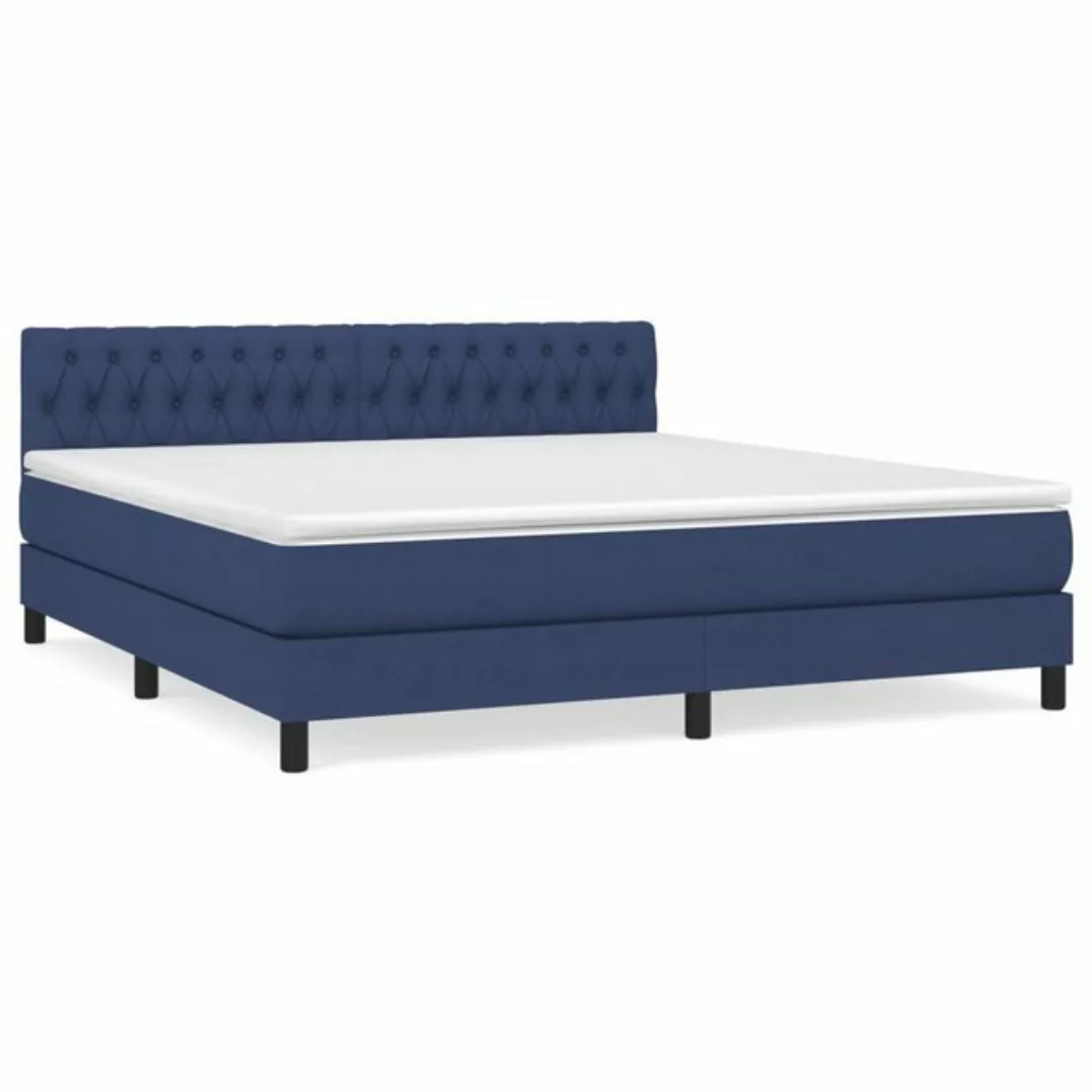 vidaXL Boxspringbett mit Matratze Blau 180x200 cm Stoff1468100 günstig online kaufen