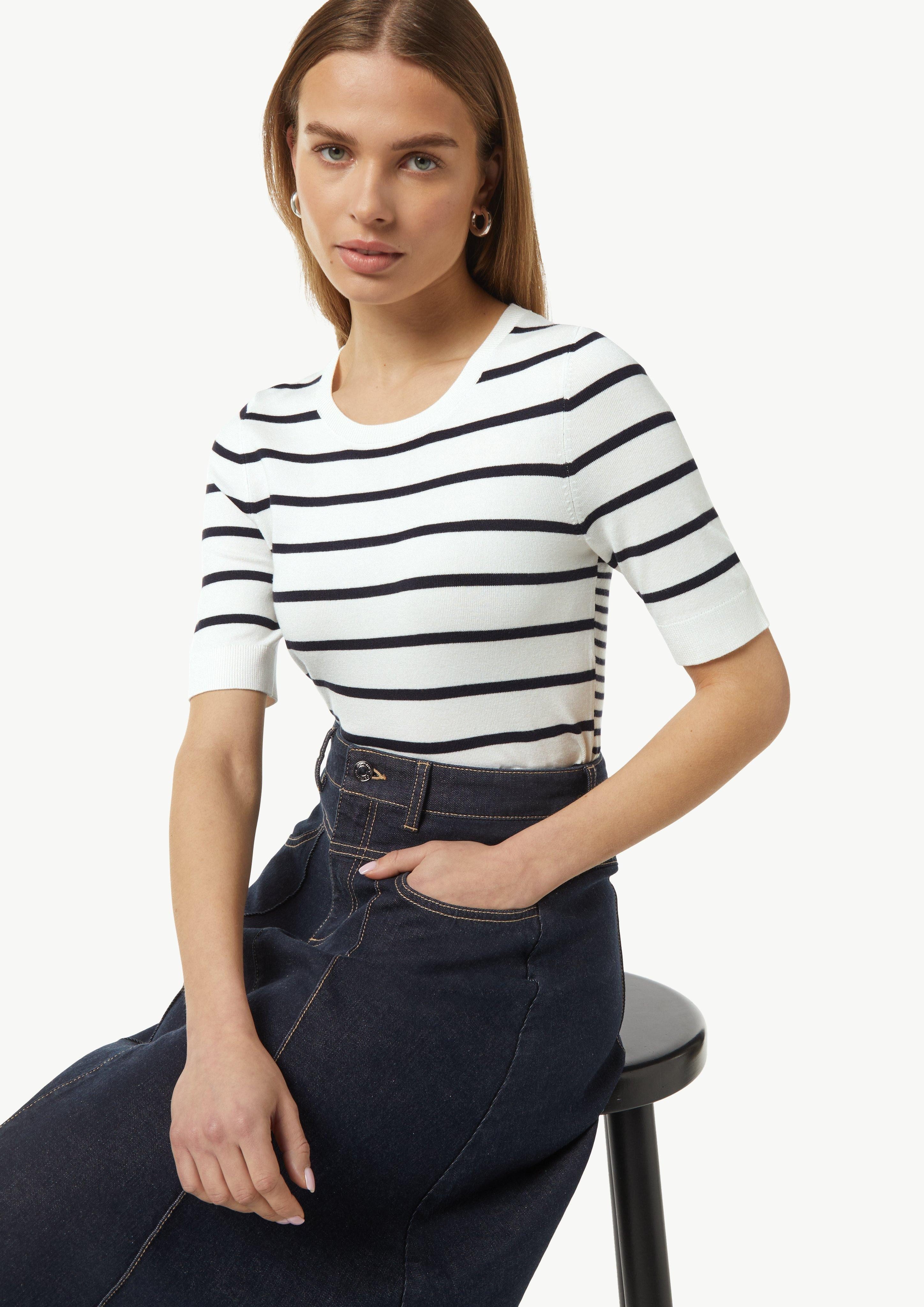 Comma 3/4 Arm-Pullover Gestreiftes Strickshirt mit günstig online kaufen
