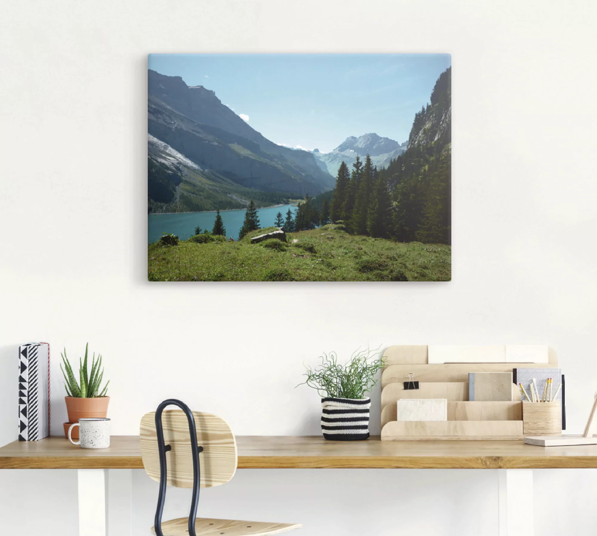 Artland Leinwandbild "Blick auf den Oeschinensee", Berge, (1 St.) günstig online kaufen