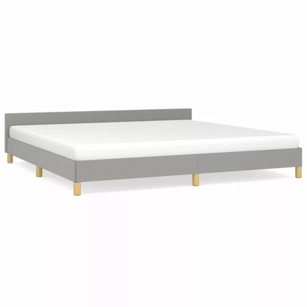 furnicato Bett Bettgestell mit Kopfteil Hellgrau 200x200 cm Stoff günstig online kaufen