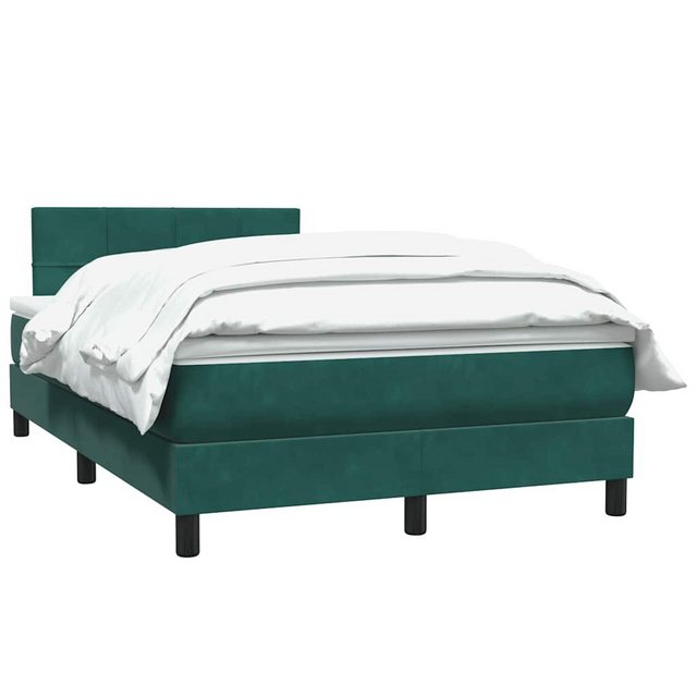 vidaXL Bett Boxspringbett mit Matratze Dunkelgrün 120x210 cm Samt günstig online kaufen