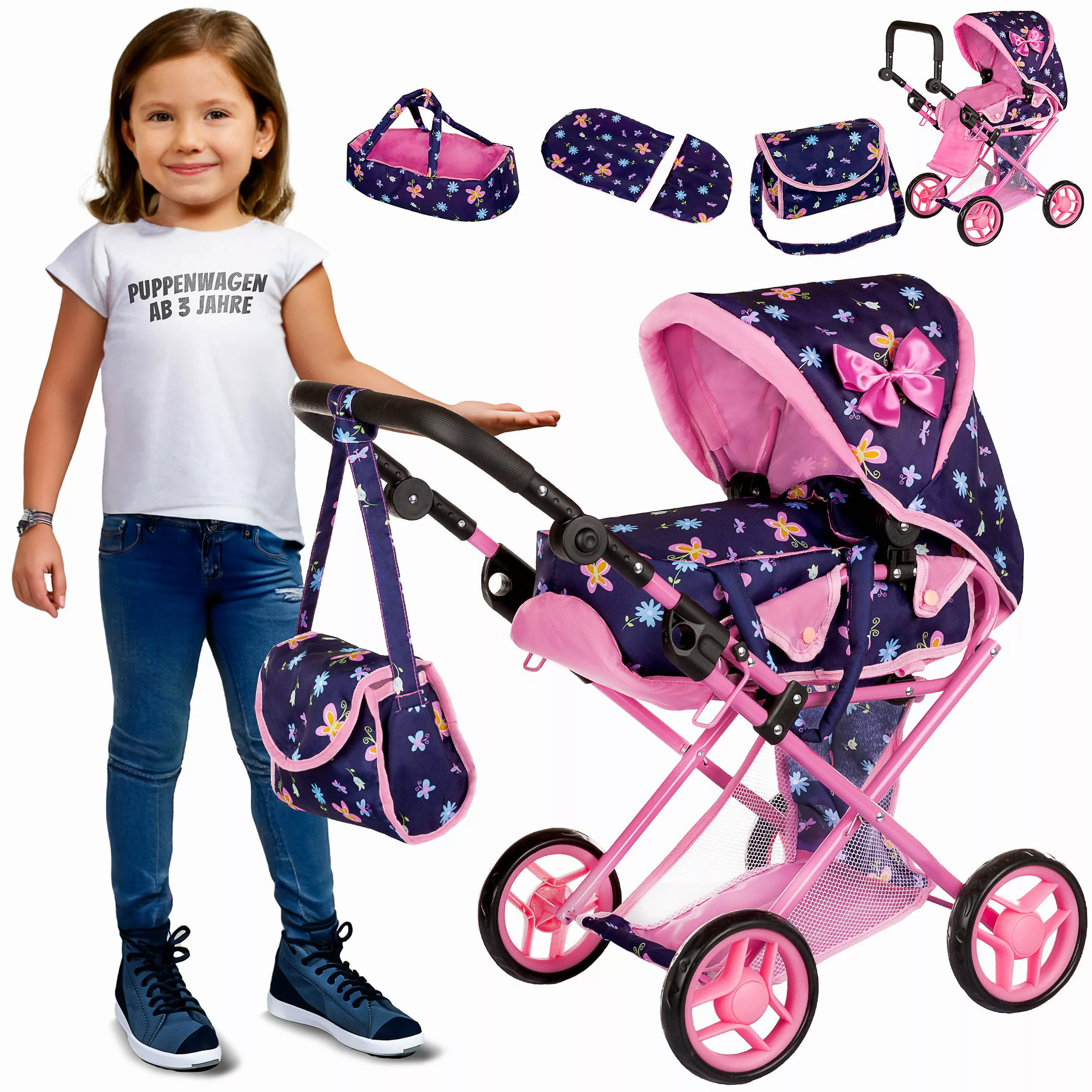 kinderplay Kombi-Puppenwagen Puppenwagen ab 1 2 günstig online kaufen